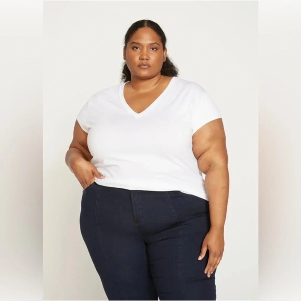 Universal Standard Ashley Rayon Basic Tee T-Shirt White Size XL /26 US /4XL